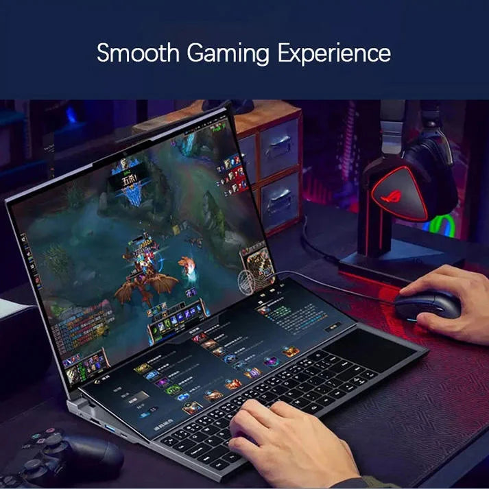 I7 I9 Gaming Laptops Brand New Double Screen 16inch+14inch RAM 64GB SSD 4TB 2K Resolution 65hz Refresh Rate AZERTY Keyboard