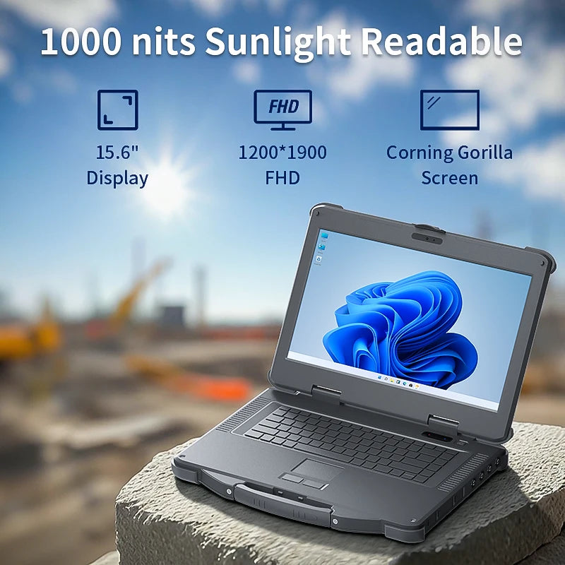 Rugged Notebook Fully extreme Rugged Keyboard Dual Battery Waterproof GPS GNSS 15.6 Inch Tablet Rugged Laptop