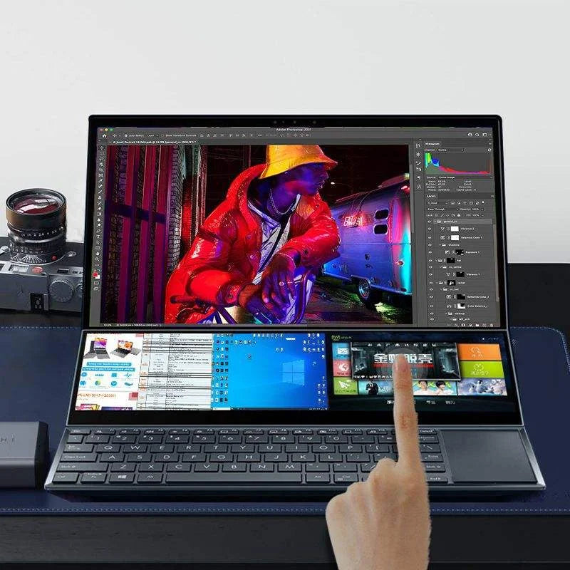 I7 I9 Gaming Laptops Brand New Double Screen 16inch+14inch RAM 64GB SSD 4TB 2K Resolution 65hz Refresh Rate AZERTY Keyboard