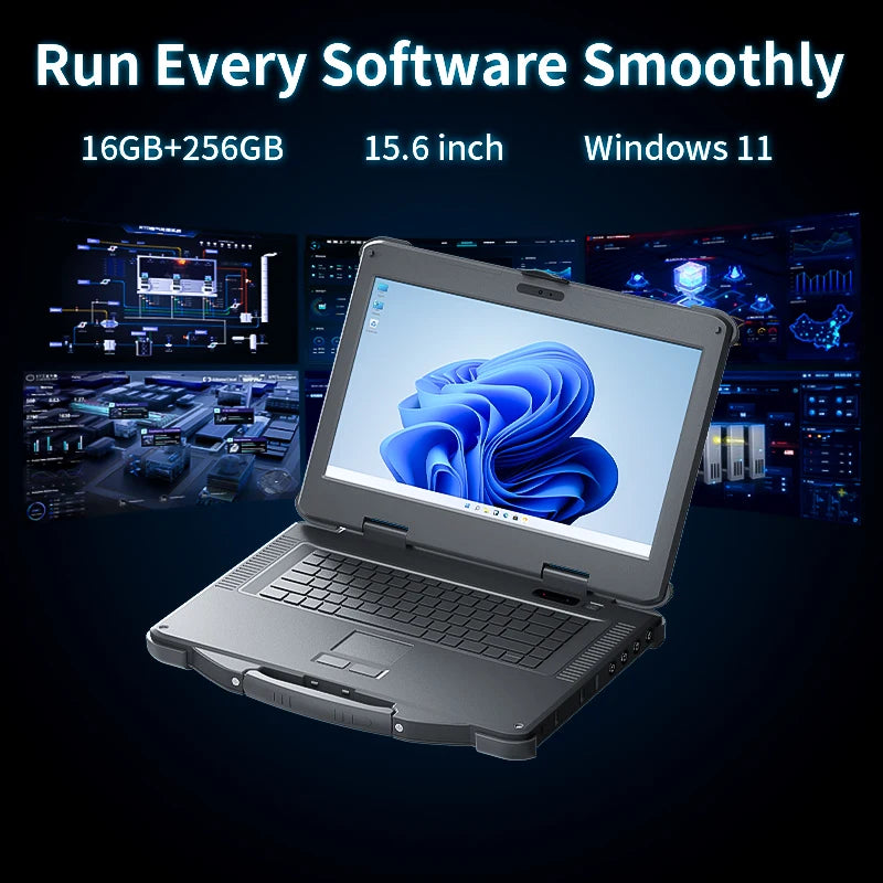 Rugged Notebook Fully extreme Rugged Keyboard Dual Battery Waterproof GPS GNSS 15.6 Inch Tablet Rugged Laptop