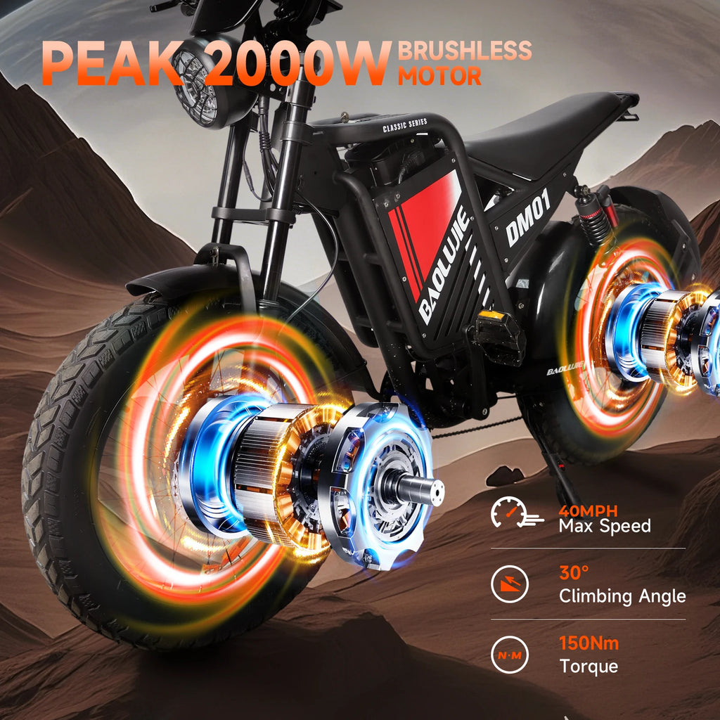 US in Stock Free Shipping DM-2001 20 Inch 60V30Ah Adults Electric Motorcycle 2000W 55kmh/34mph Electric Motorbike
