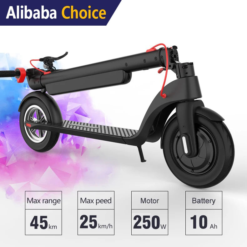 Fashionable Max Range 45Km 55Km 15 Mph 25Km/H Speed Long Range High Power Wheel  Electric Kick Scooter for Adults Skateboard