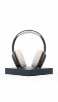 Wireless headphones with brushed aluminum