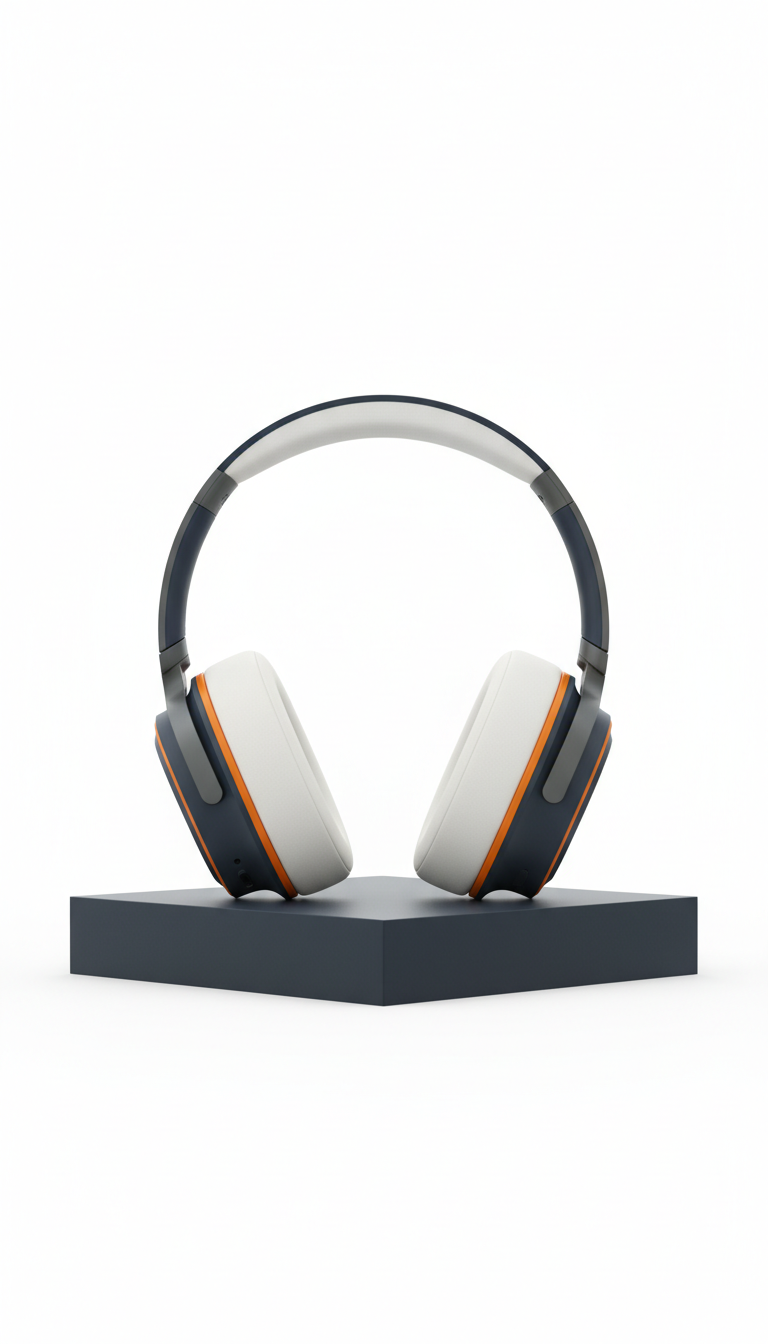 Wireless headphones with brushed aluminum